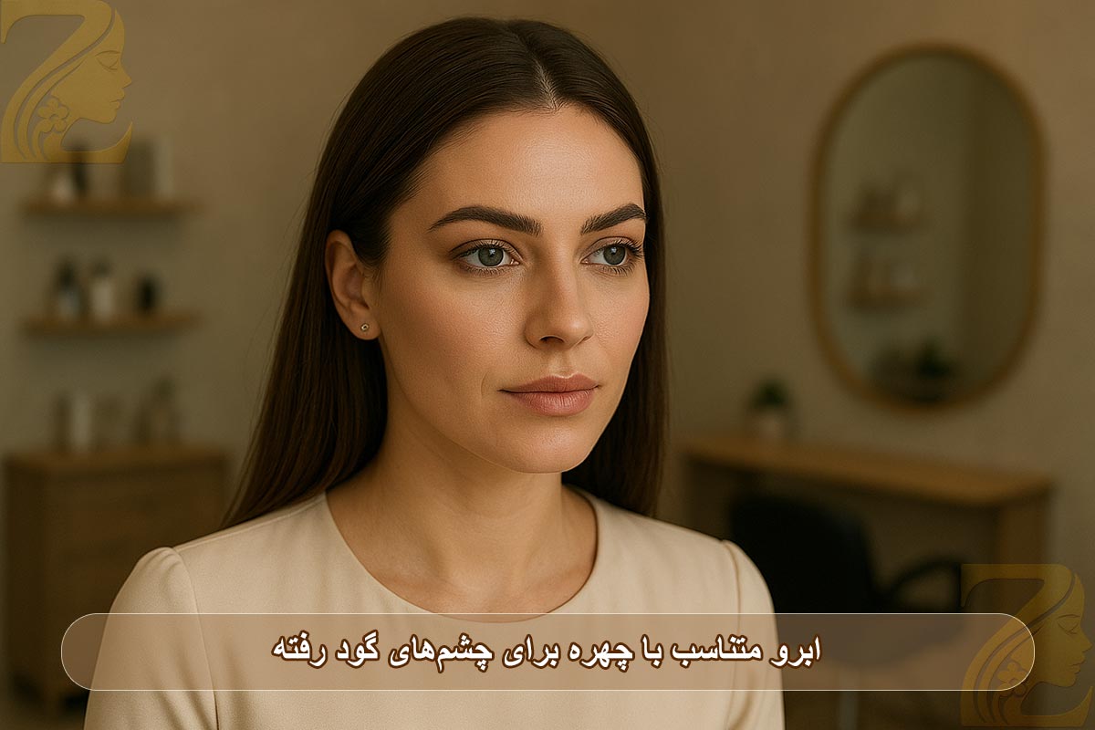 چشم‌های گود رفته در طراحی ابرو متناسب با چهره 