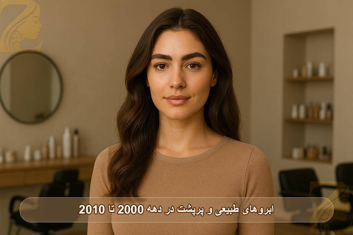ابروهای طبیعی و پرپشت در دهه ۲۰۰۰ تا ۲۰۱۰