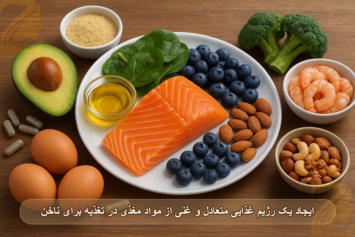 ایجاد یک رژیم غذایی متعادل و غنی از مواد مغذی در تغذیه برای ناخن