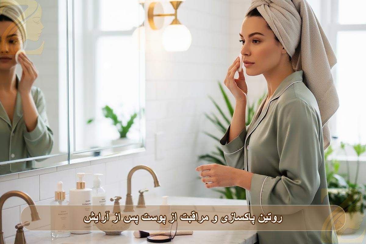 روتین پاکسازی و مراقبت از پوست پس از آرایش