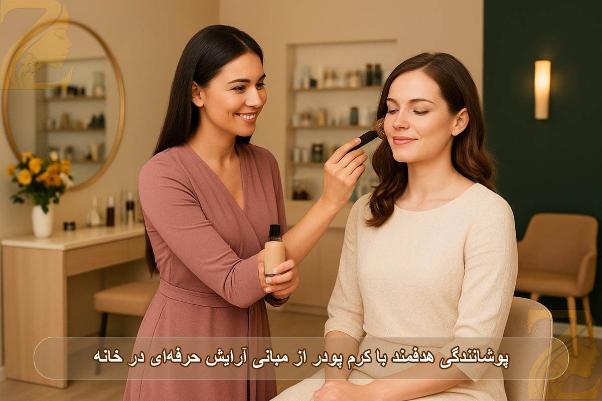 پوشانندگی هدفمند با کرم پودر و کانسیلر از مبانی آرایش حرفه‌ای در خانه