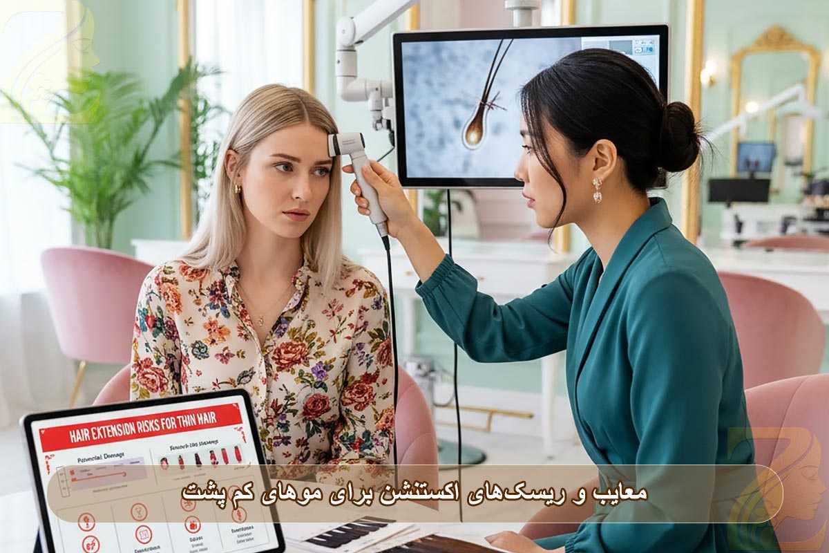 معایب و ریسک‌های اکستنشن برای موهای کم‌پشت