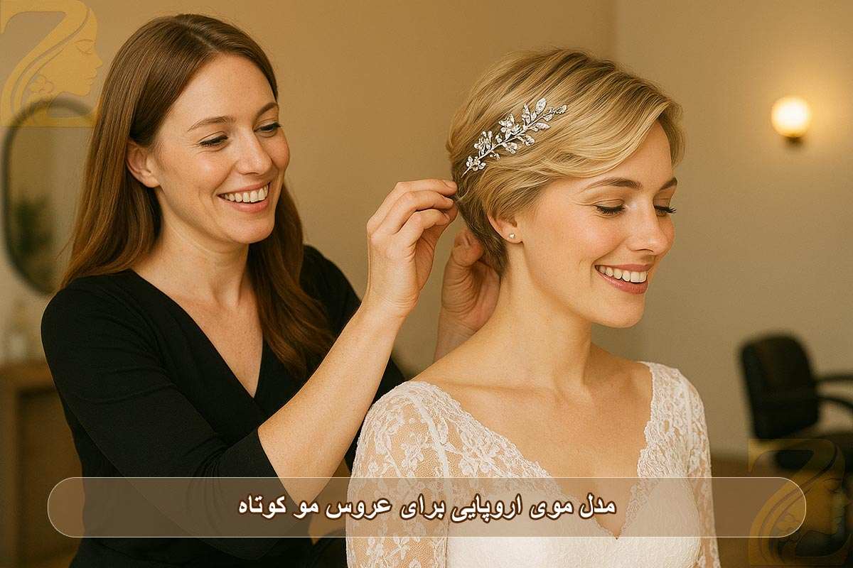 مدل موی اروپایی برای عروس مو کوتاه
