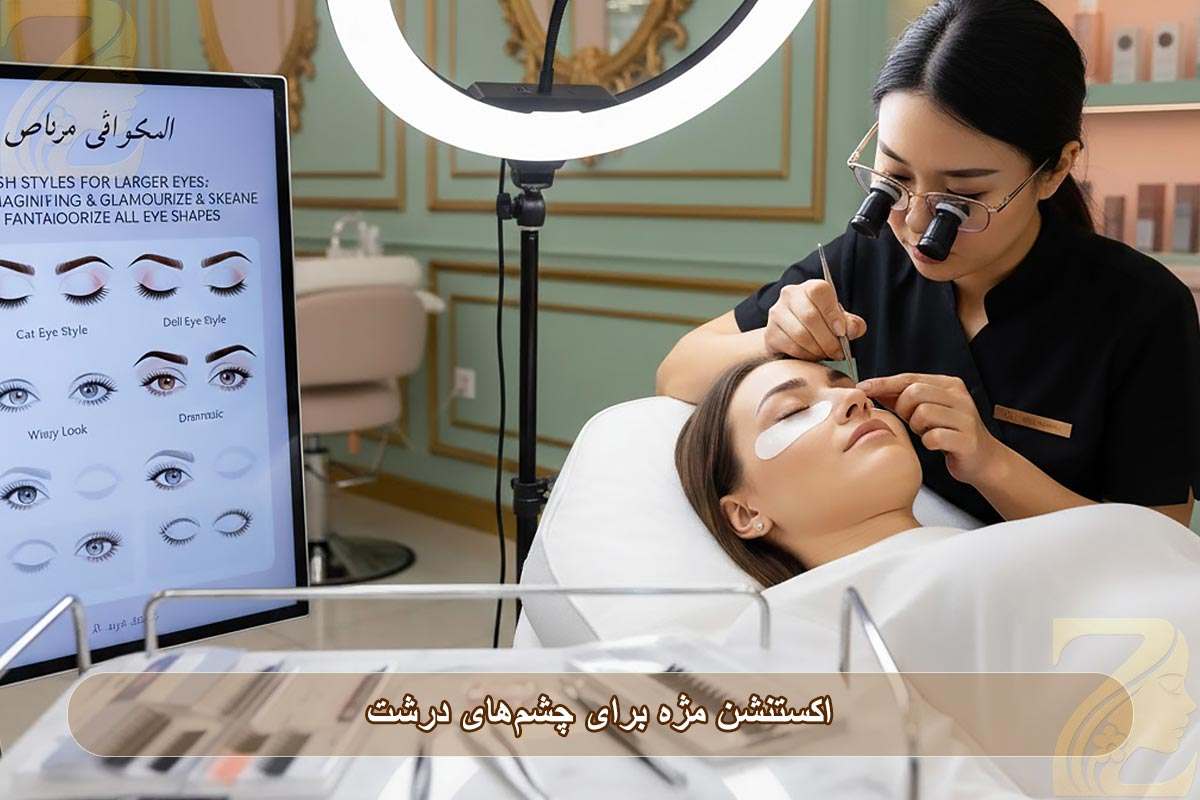 اکستنشن مژه برای چشم‌ های درشت