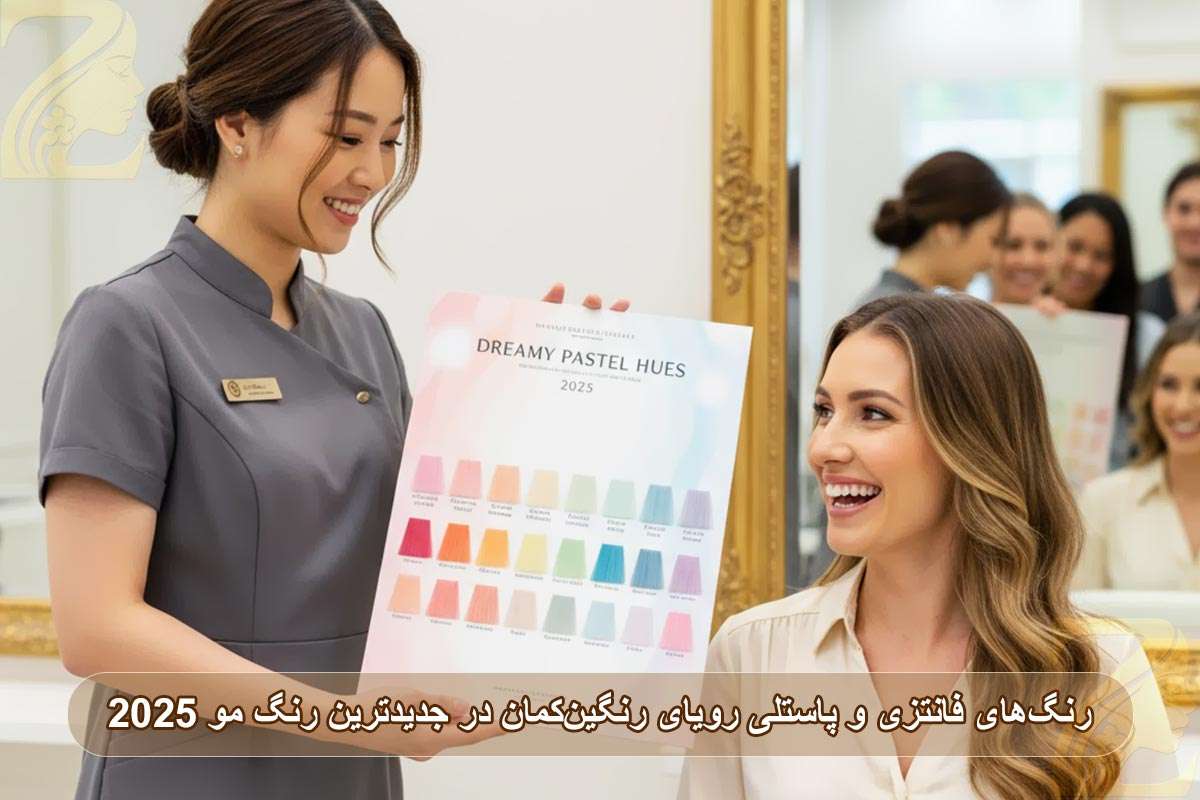 رنگ‌های فانتزی و پاستلی: رویای رنگین‌کمان در جدیدترین رنگ مو 2025