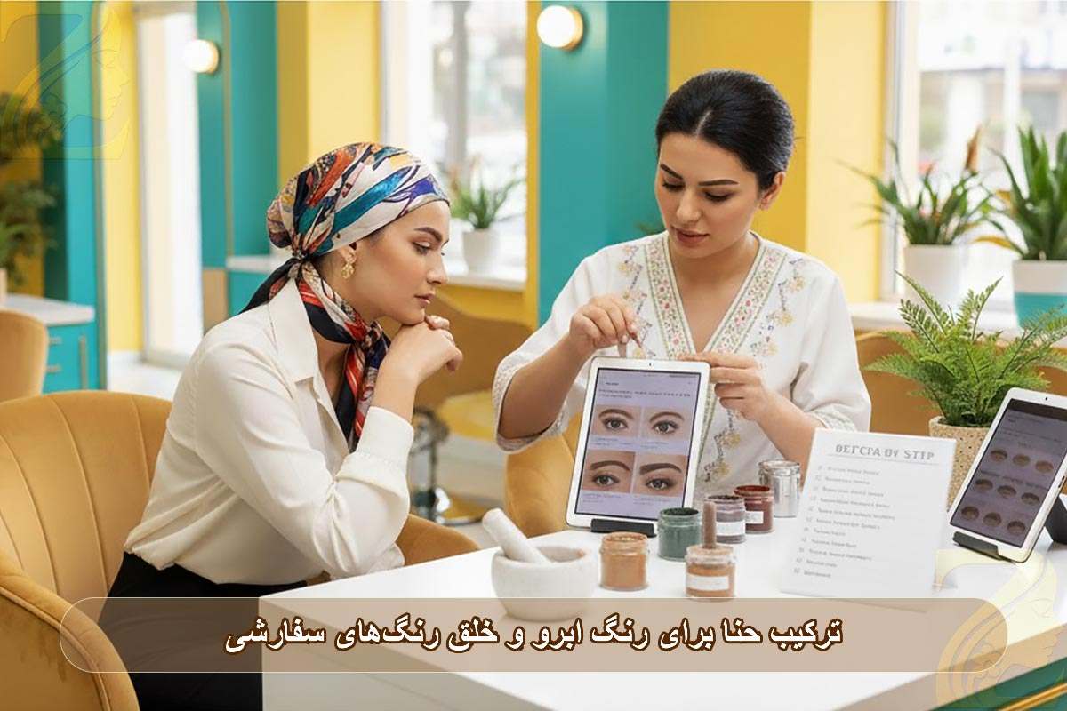 ترکیب حنا برای رنگ ابرو و خلق رنگ‌های سفارشی