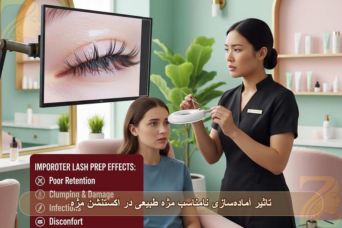 تاثیر آماده سازی نا مناسب مژه طبیعی از دلایل ریزش زود هنگام اکستنشن مژه