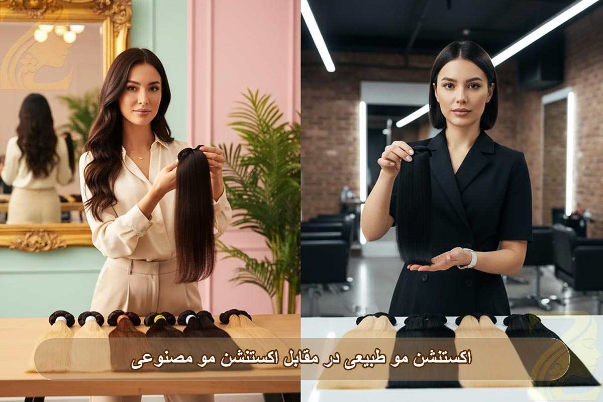 اکستنشن مو طبیعی در مقابل اکستنشن مو مصنوعی