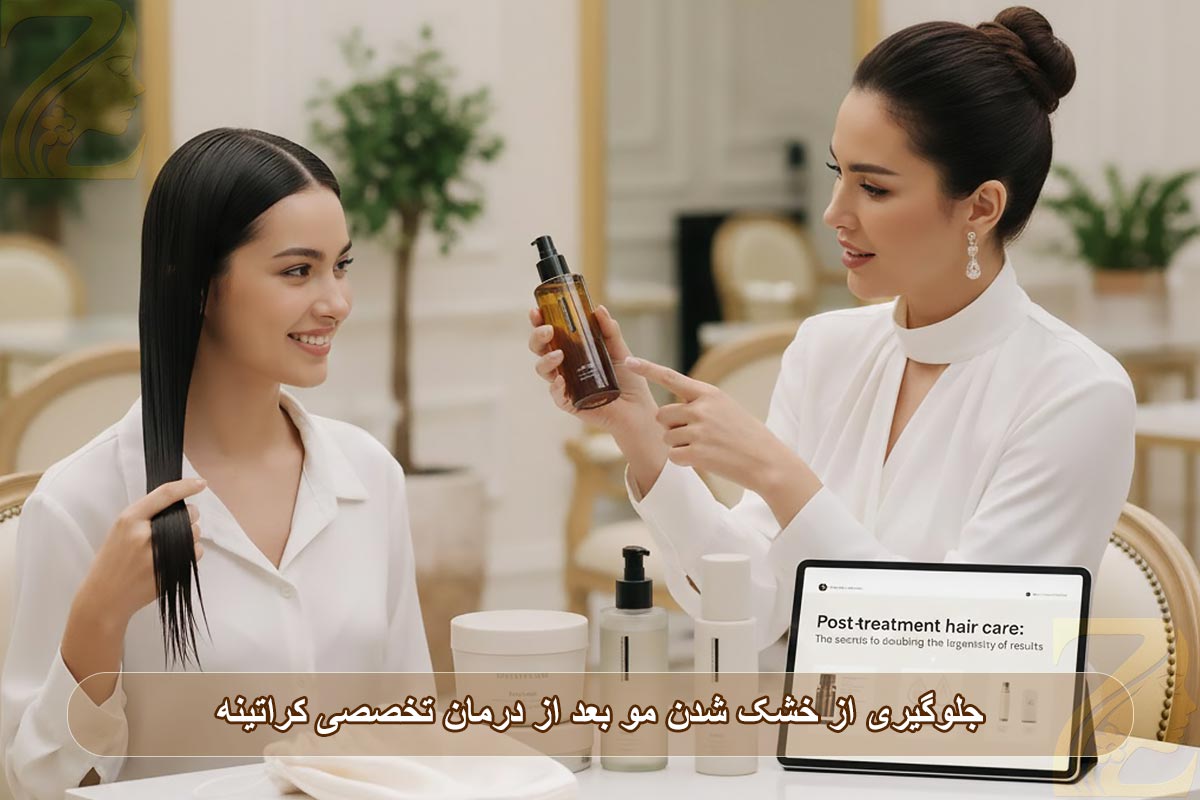 جلوگیری از خشک شدن مو بعد از درمان تخصصی