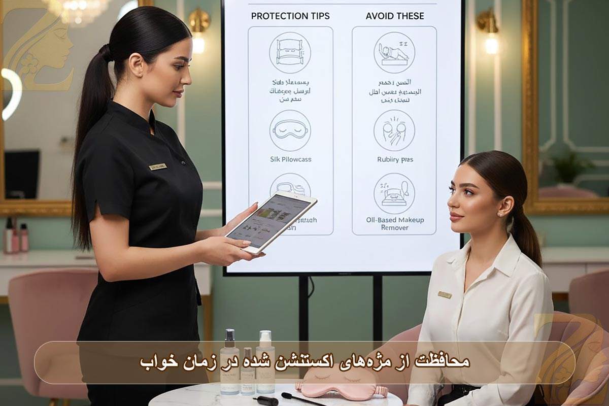 مراقبت‌های ویژه بعد از اکستنشن مژه در زمان خواب