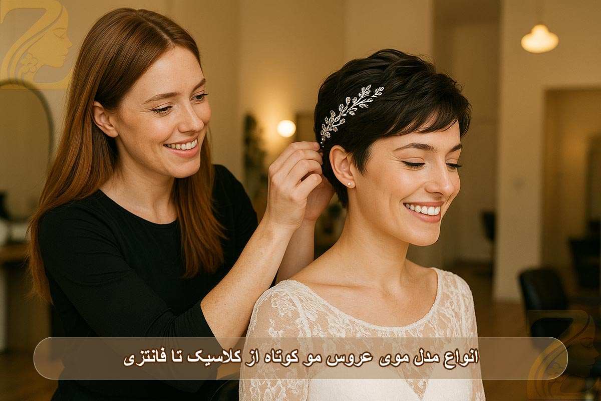 انواع مدل موی عروس مو کوتاه از کلاسیک تا فانتزی