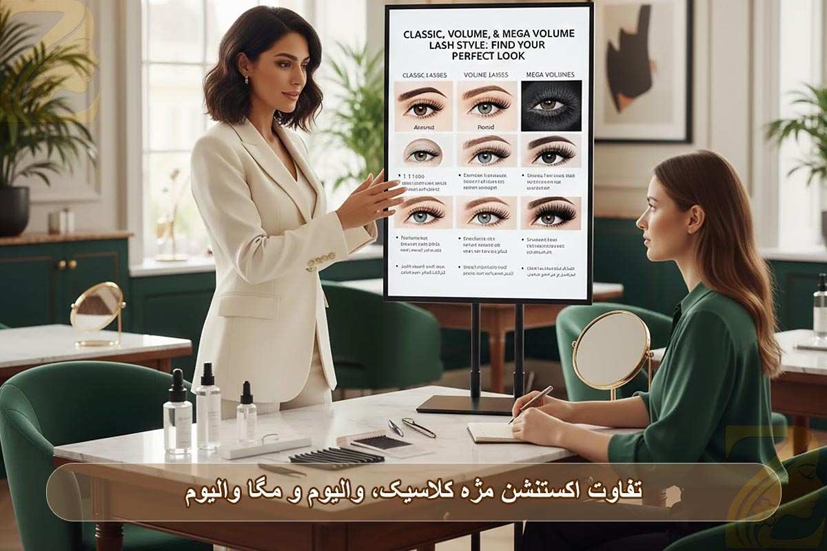 تفاوت اکستنشن مژه کلاسیک، والیوم و مگا والیوم را در ۳ دقیقه یاد بگیرید