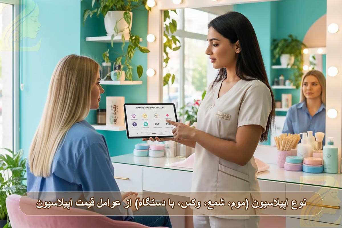 نوع اپیلاسیون (موم، شمع، وکس، با دستگاه) از عوامل قیمت اپیلاسیون