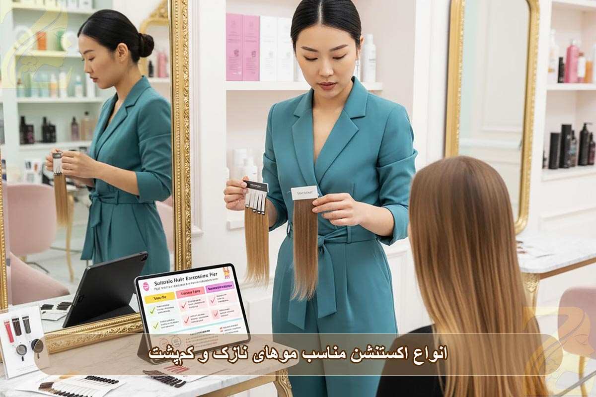 انواع اکستنشن مناسب موهای نازک و کم‌پشت